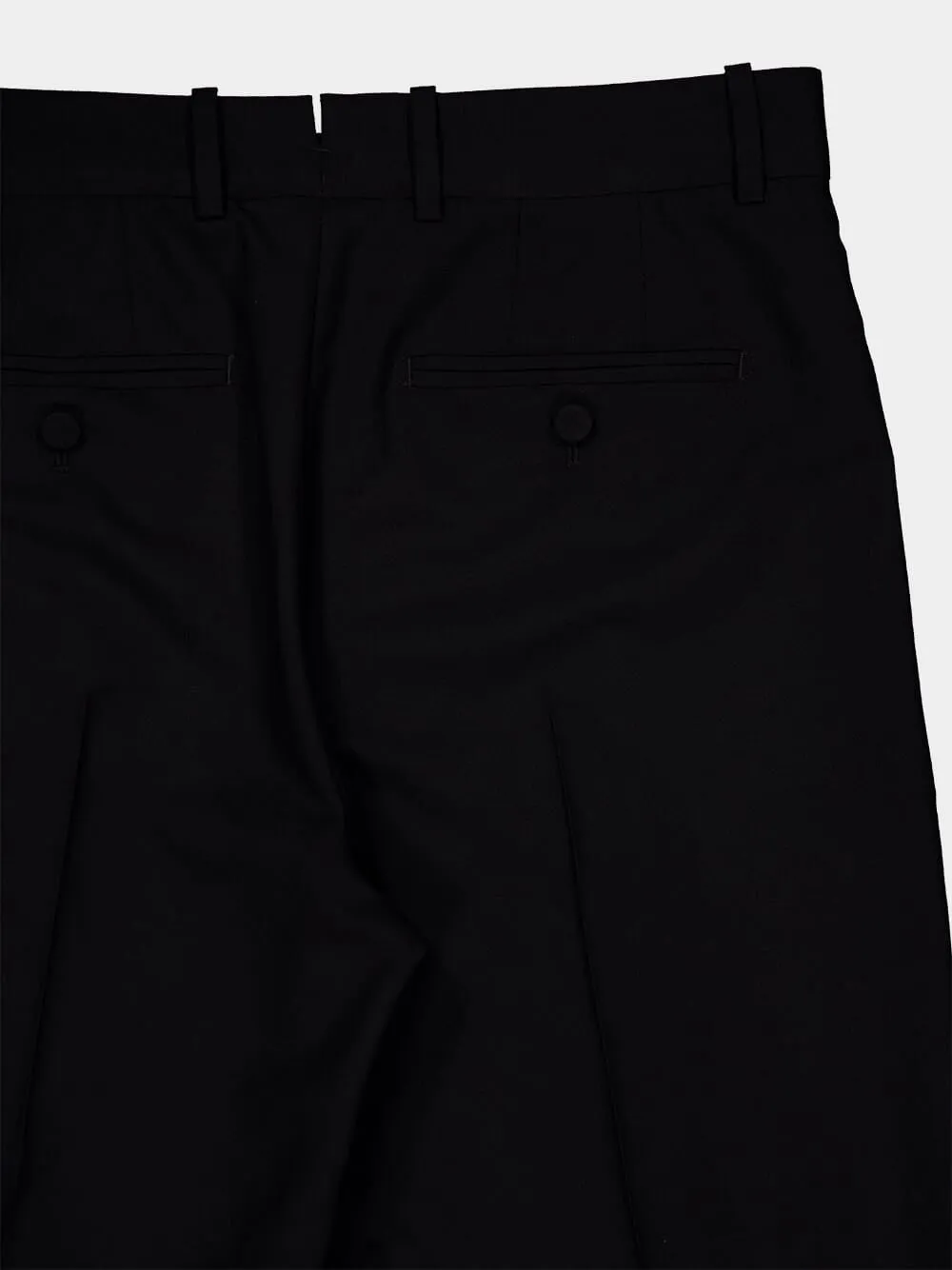 Black Wool Straight-Leg Trousers sold by Fashion Clinic product image thumbnail 4