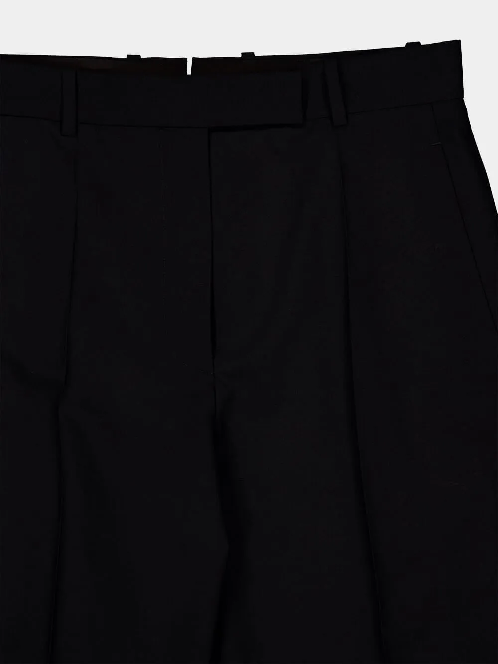 Black Wool Straight-Leg Trousers sold by Fashion Clinic product image thumbnail 3