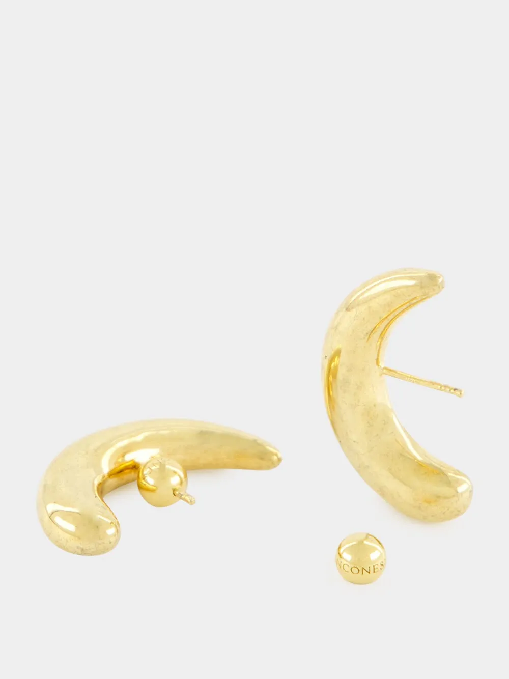 Gold Half Moon Hoop Earrings sold by Fashion Clinic product image thumbnail 4