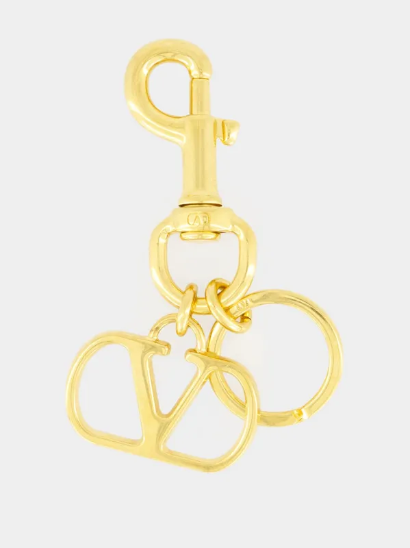 Antique Brass VLogo Metal Keyring sold by Fashion Clinic