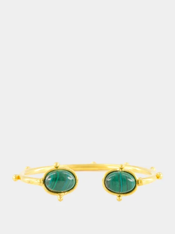 Gold Holis Malachite Bracelet sold by Fashion Clinic