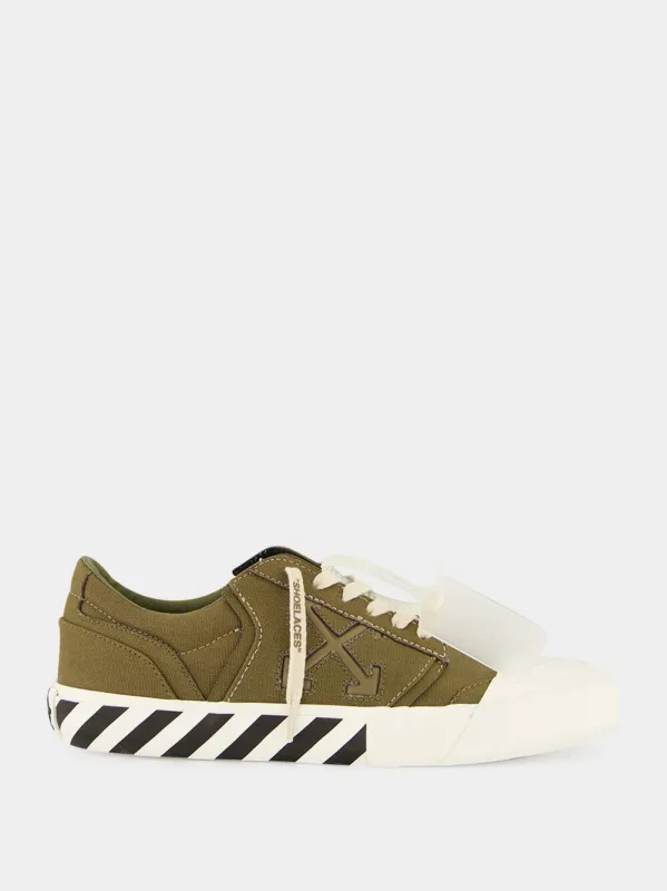 Army Green Vulcanized Low-Top Sneakers sold by Fashion Clinic