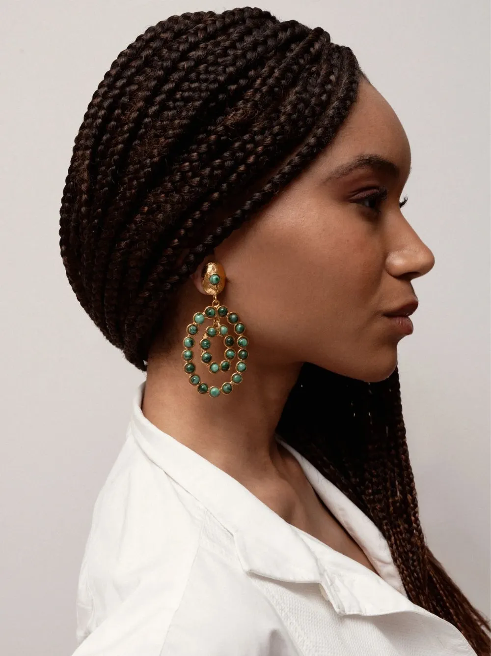 Gina Earrings in Gold and Malachite sold by Fashion Clinic product image thumbnail 2