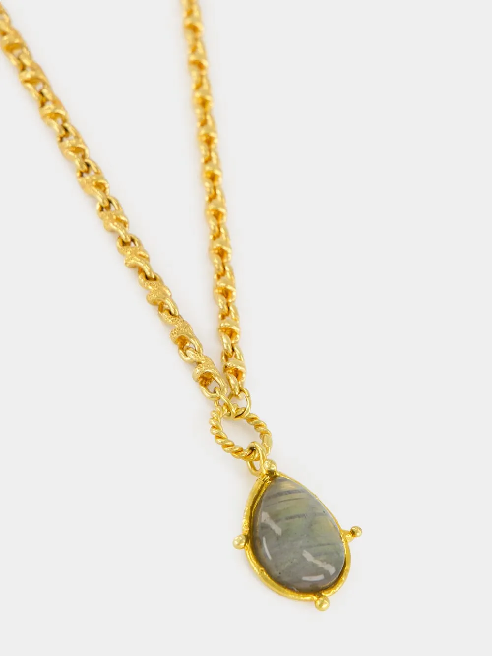 Gold Labradorite Pendant Necklace sold by Fashion Clinic product image thumbnail 2