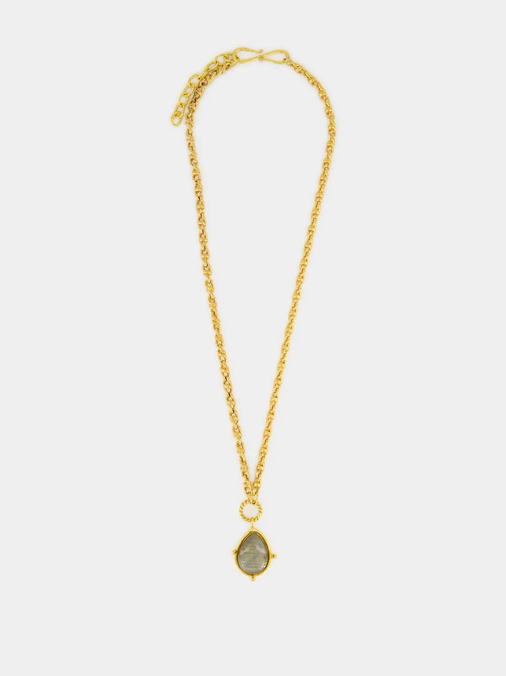 Gold Labradorite Pendant Necklace sold by Fashion Clinic