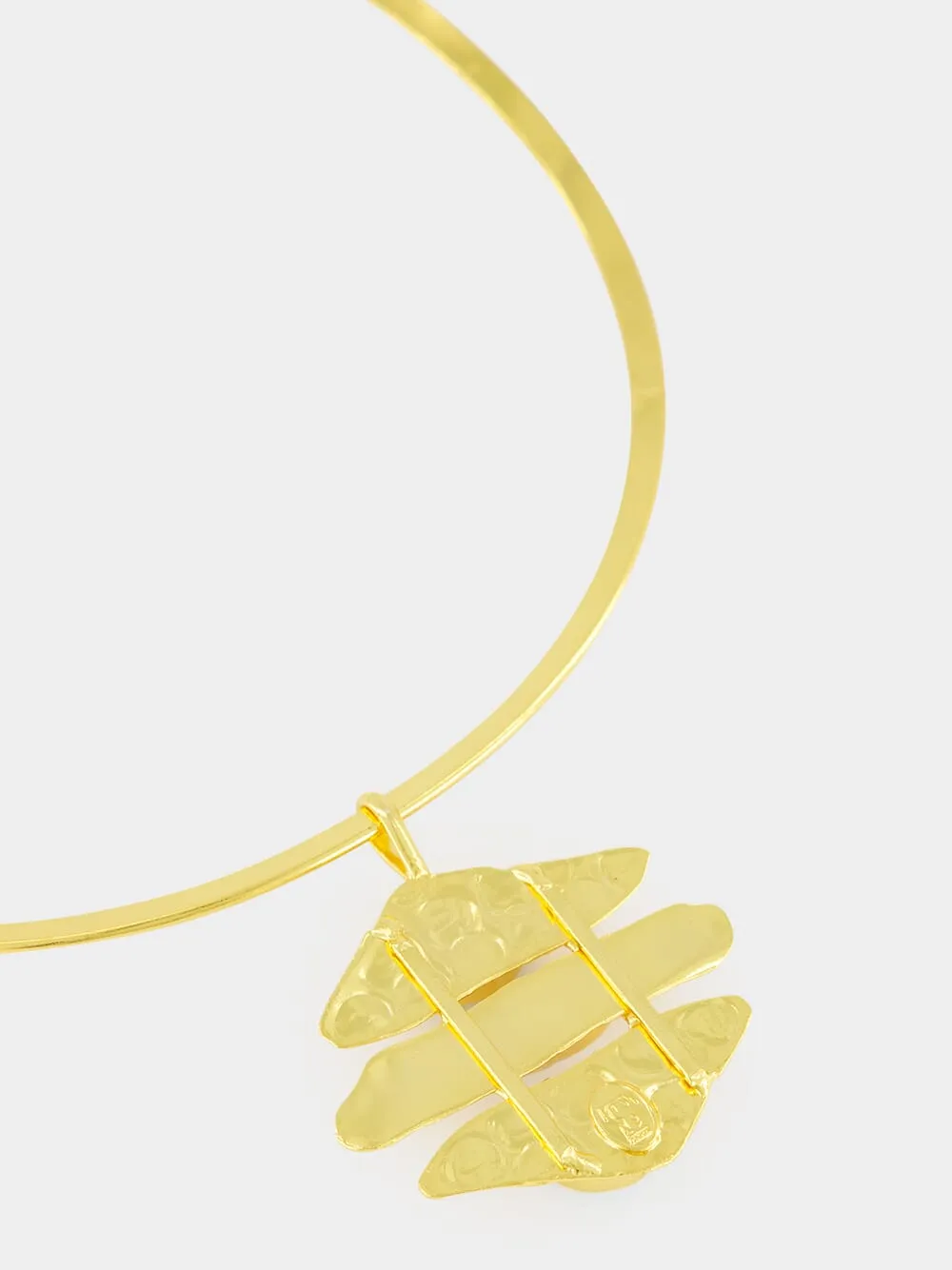 Brutalist Gold Necklace with Malachite sold by Fashion Clinic product image thumbnail 3