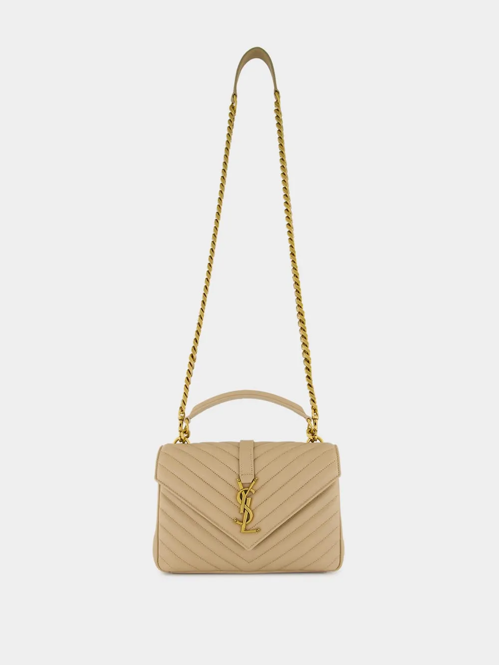 Dark Beige Quilted Leather Medium Satchel sold by Fashion Clinic product image thumbnail 2