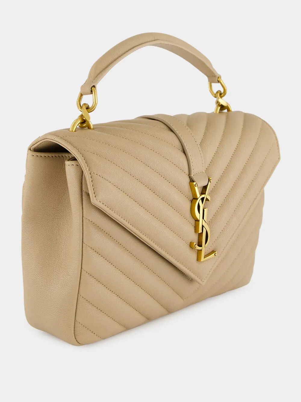 Dark Beige Quilted Leather Medium Satchel sold by Fashion Clinic product image thumbnail 3