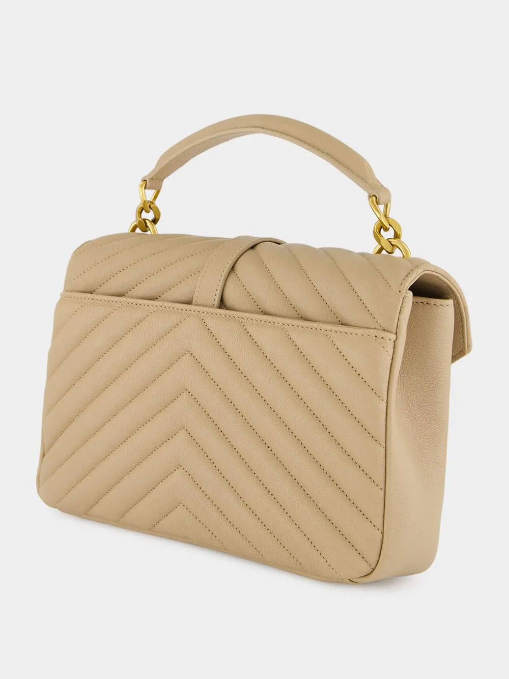 Dark Beige Quilted Leather Medium Satchel sold by Fashion Clinic product image thumbnail 5