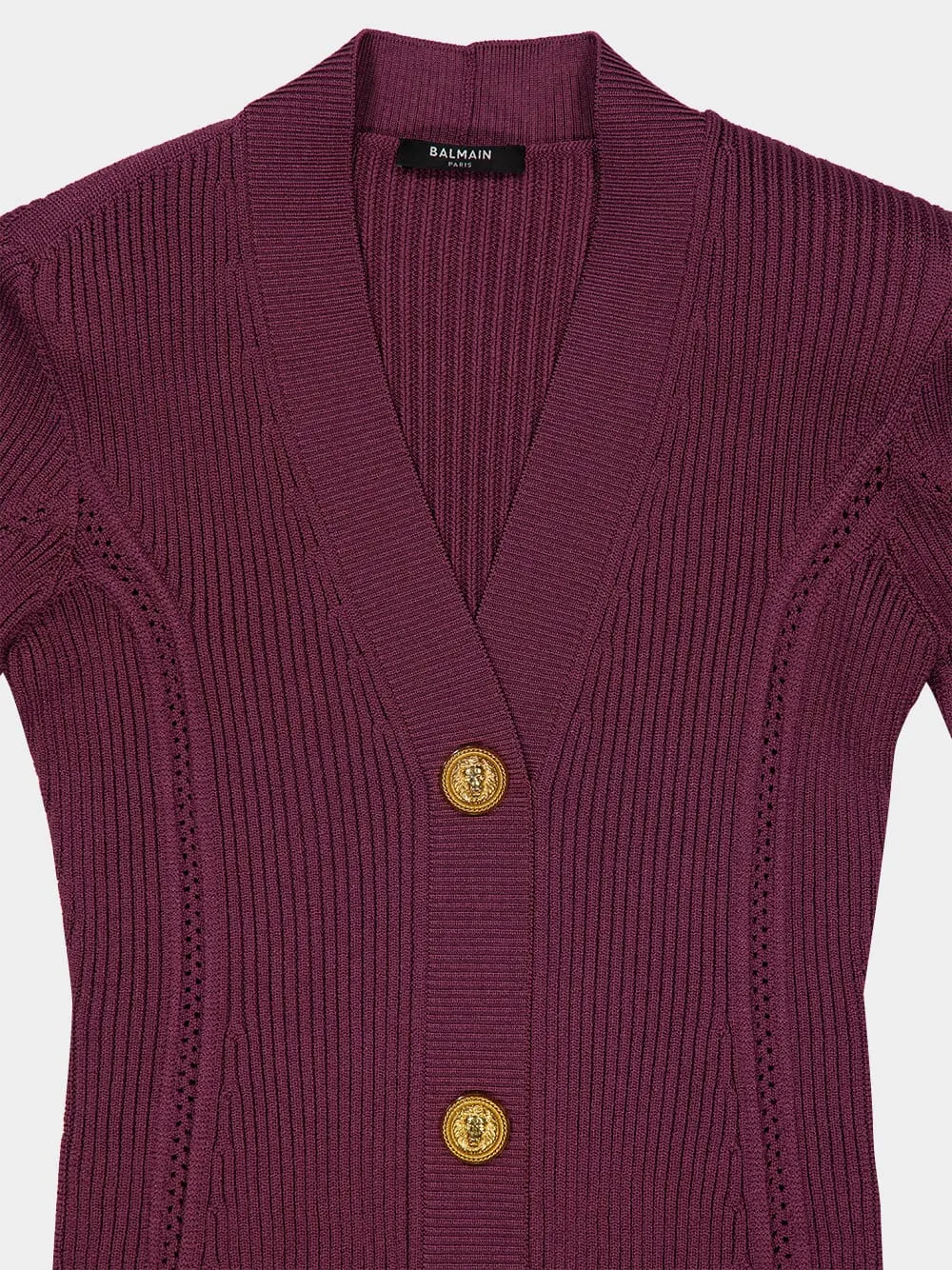 Violet Foncé Ribbed V-Neck Buttoned Bodycon Dress sold by Fashion Clinic product image thumbnail 3