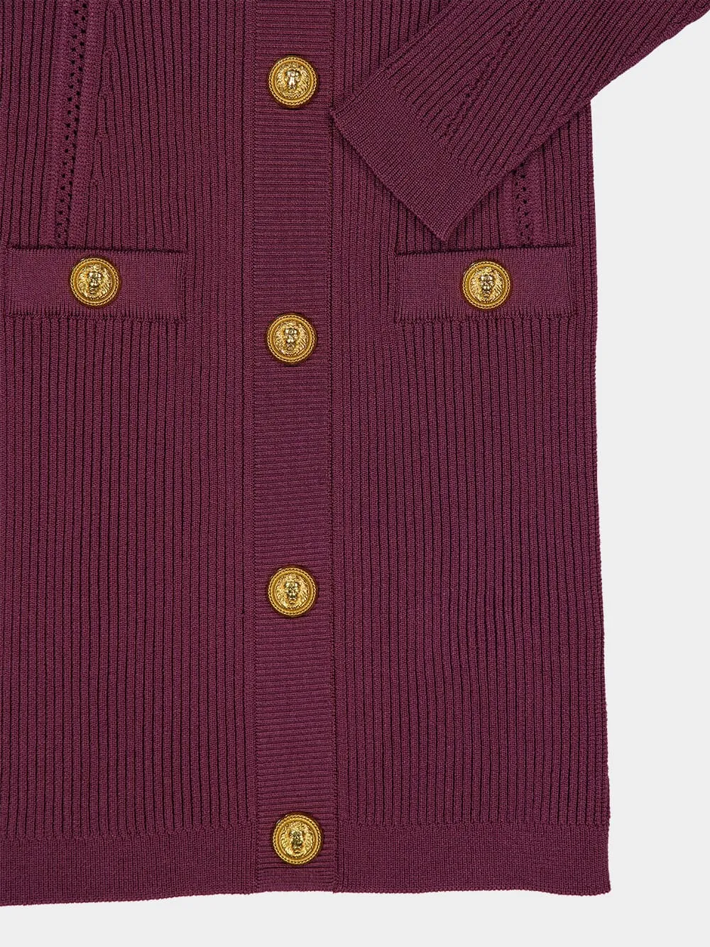 Violet Foncé Ribbed V-Neck Buttoned Bodycon Dress sold by Fashion Clinic product image thumbnail 4