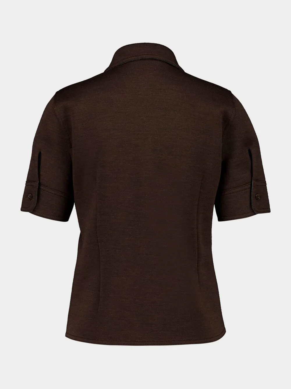 Dark Brown Wool Cotton Jersey Shirt sold by Fashion Clinic product image thumbnail 2
