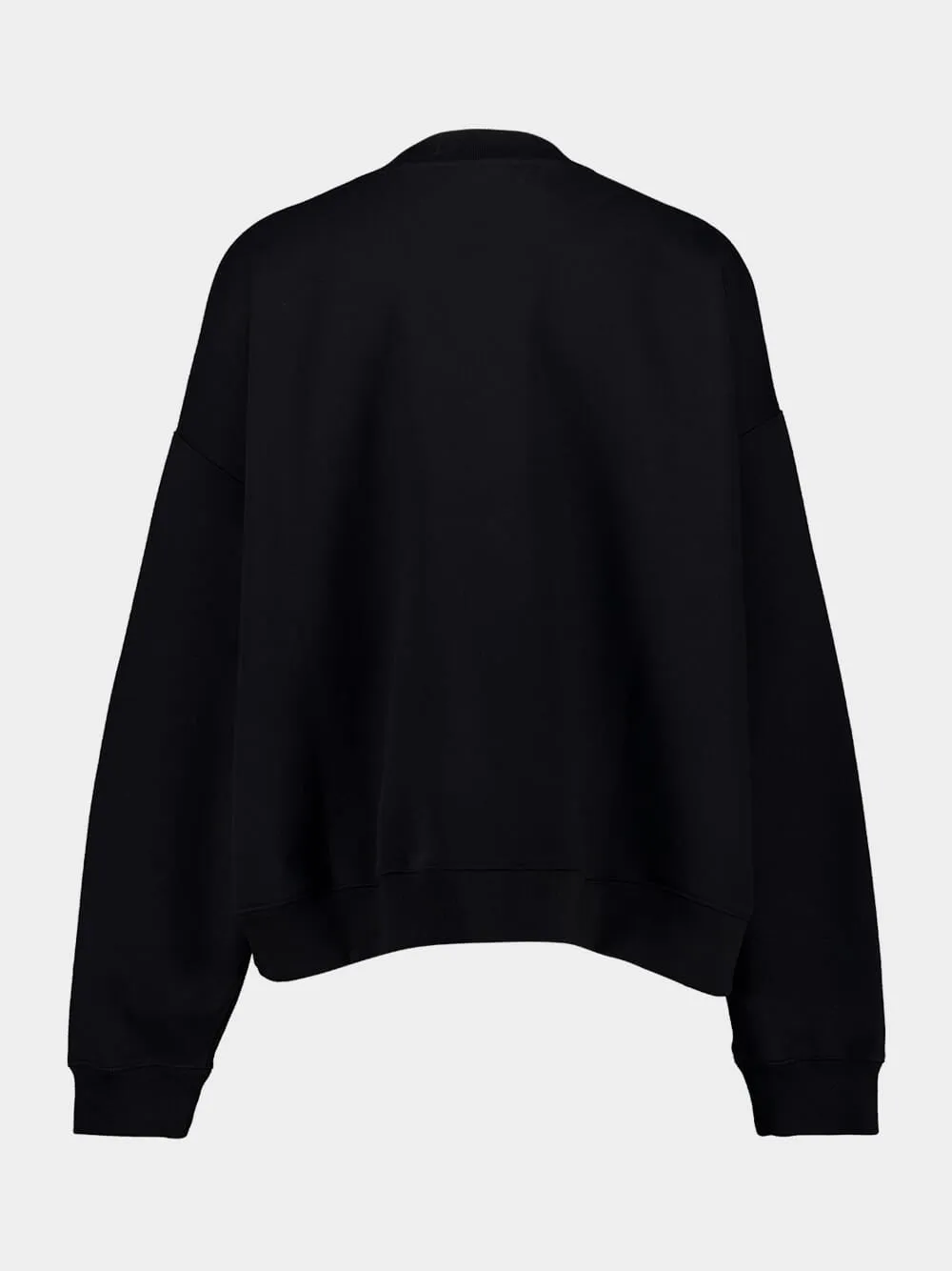 Black Brushed Cotton Jersey Sweatshirt sold by Fashion Clinic product image thumbnail 2