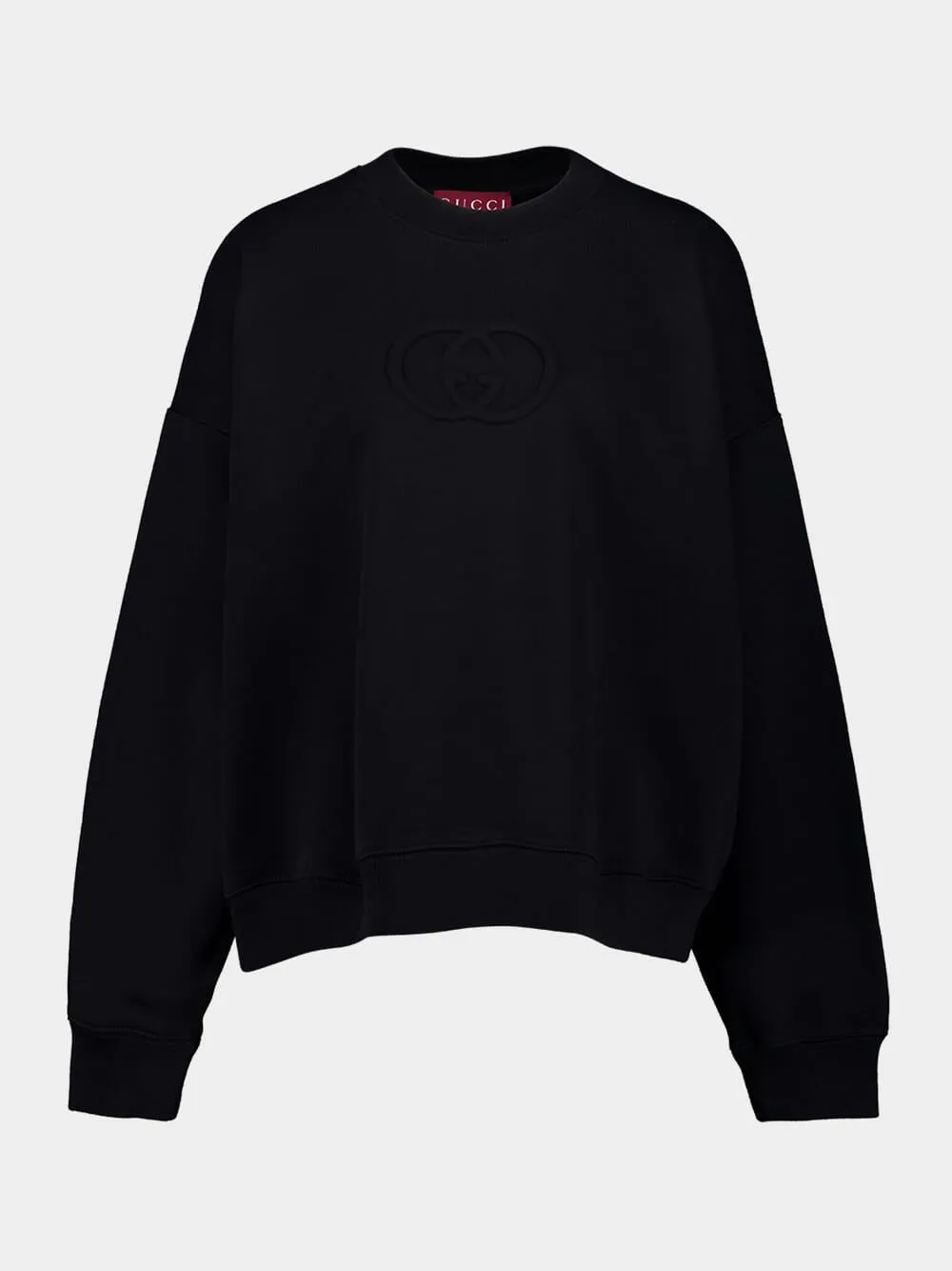 Black Brushed Cotton Jersey Sweatshirt sold by Fashion Clinic