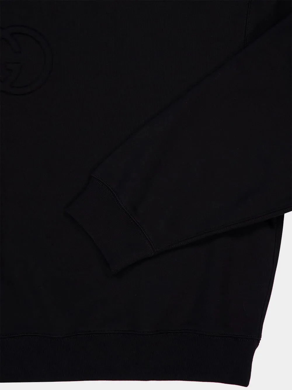 Black Brushed Cotton Jersey Sweatshirt sold by Fashion Clinic product image thumbnail 4