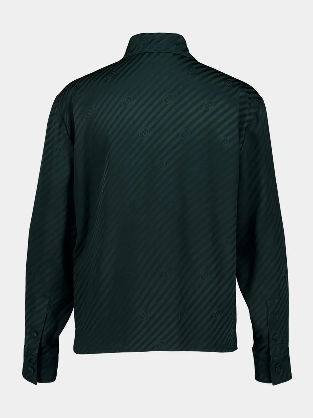 Dark Green Interlocking GG Silk Jacquard Shirt sold by Fashion Clinic product image thumbnail 2