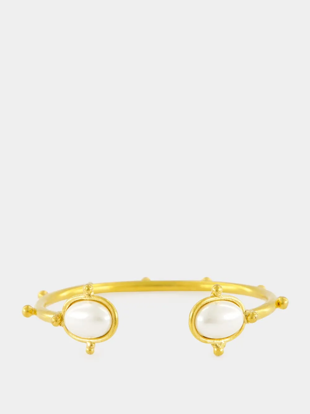 Holis Gold and Pearl Open Bracelet sold by Fashion Clinic
