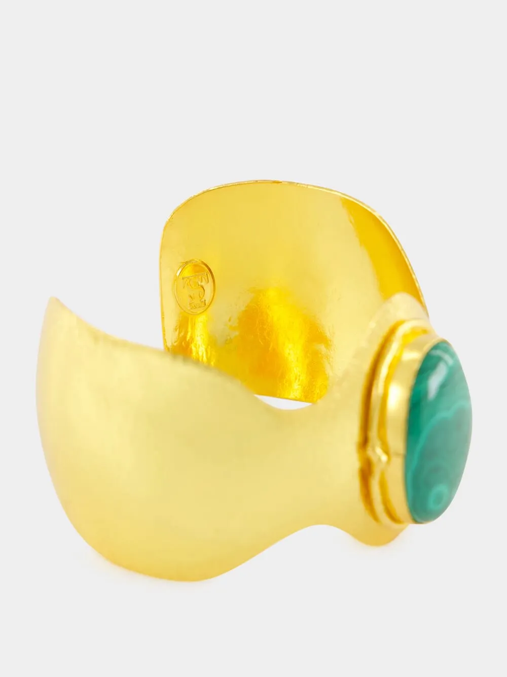 Gold BatWoman Cuff with Malachite sold by Fashion Clinic product image thumbnail 4
