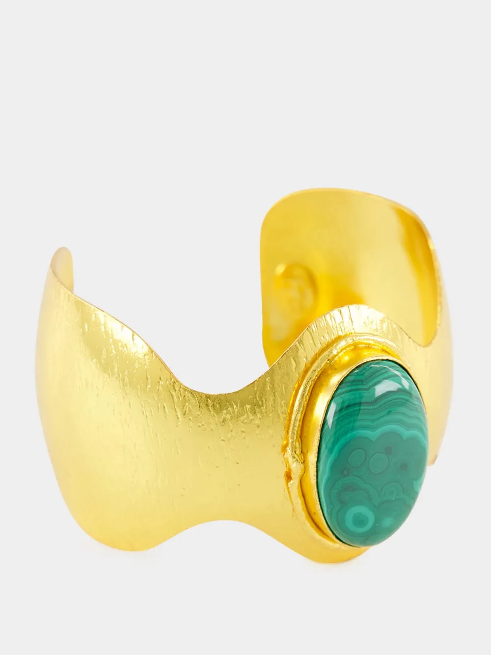 Gold BatWoman Cuff with Malachite sold by Fashion Clinic product image thumbnail 3