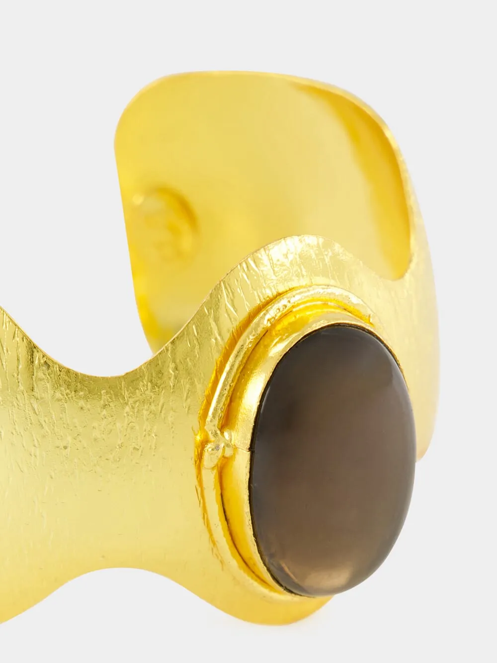 Gold BatWoman Cuff with Smoky Quartz sold by Fashion Clinic product image thumbnail 4