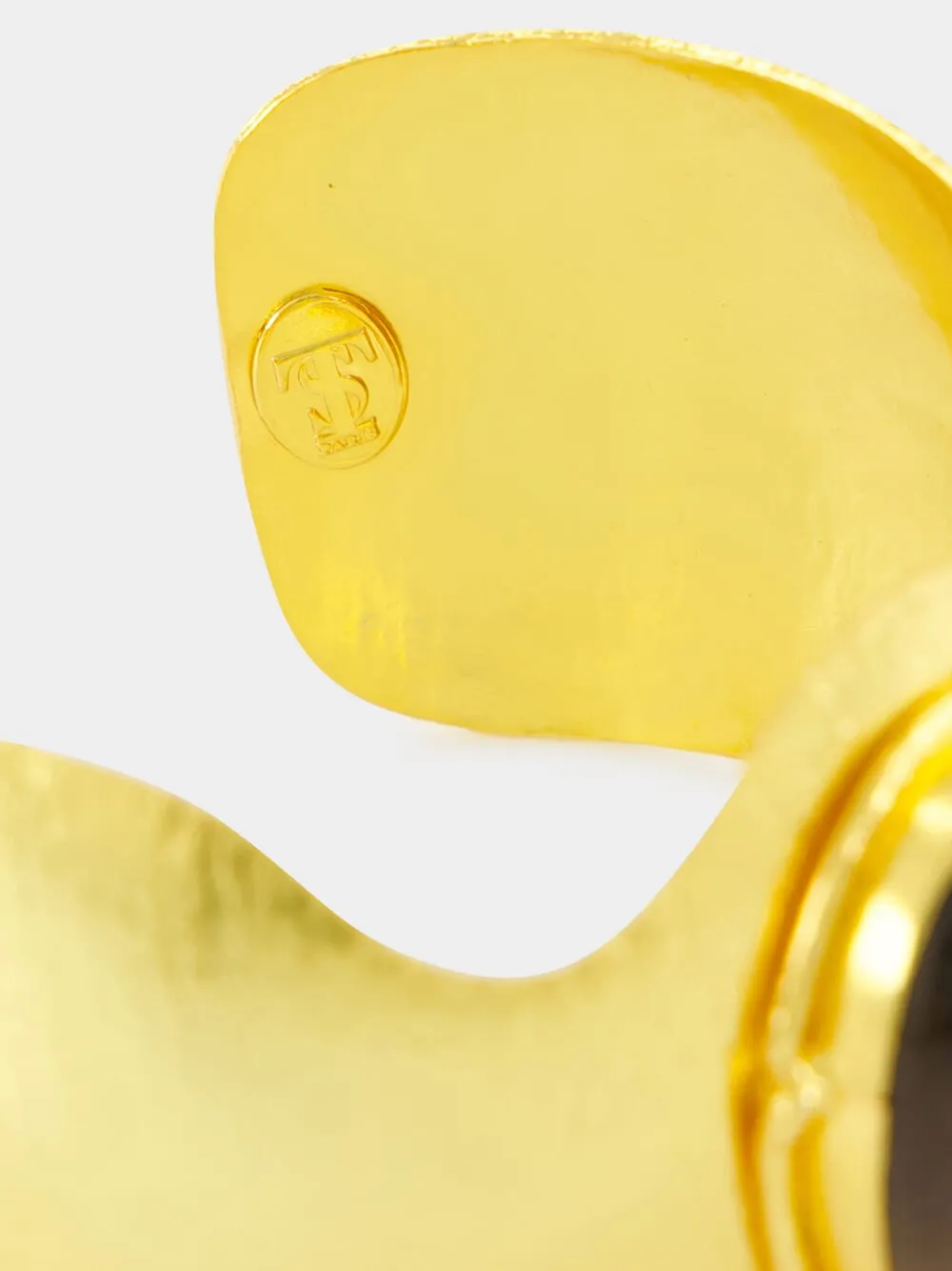 Gold BatWoman Cuff with Smoky Quartz sold by Fashion Clinic product image thumbnail 5