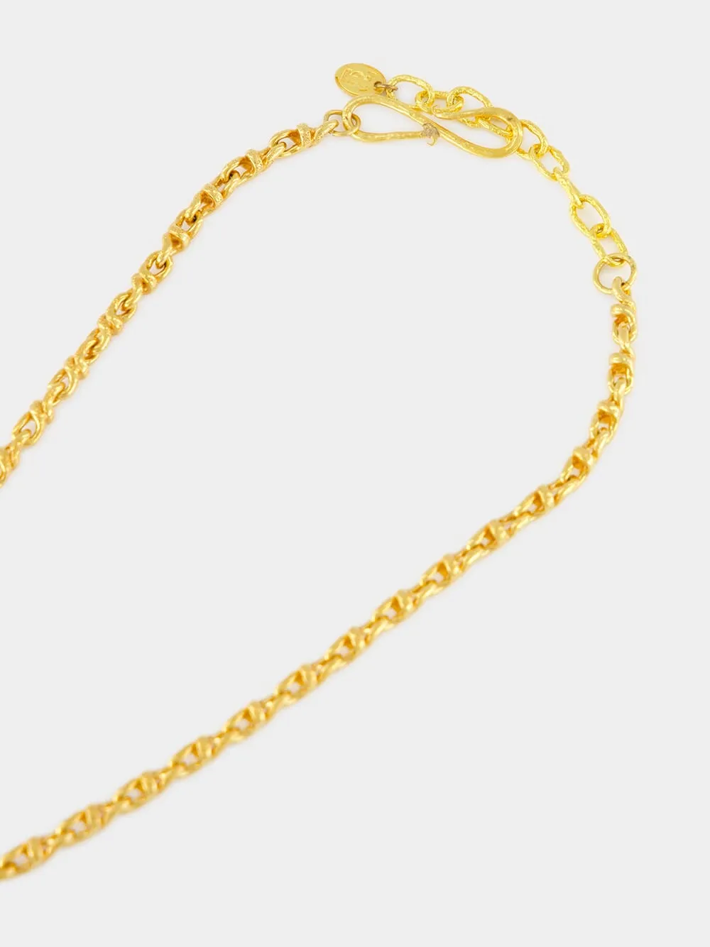 Gold Drop Pendant Necklace with Tiger Eye sold by Fashion Clinic product image thumbnail 3