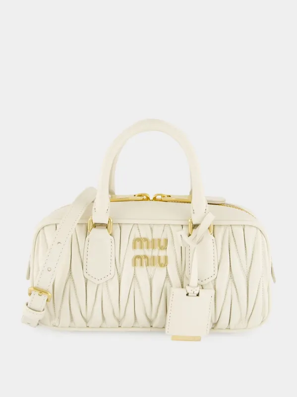 White Arcadie Matelassé Leather Small Bag sold by Fashion Clinic