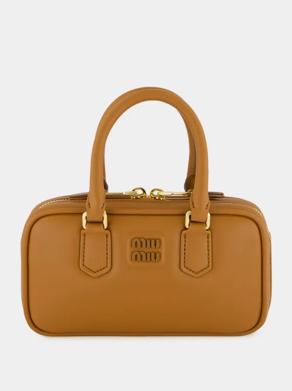 Cognac Brown Arcadie Leather Mini Bag sold by Fashion Clinic
