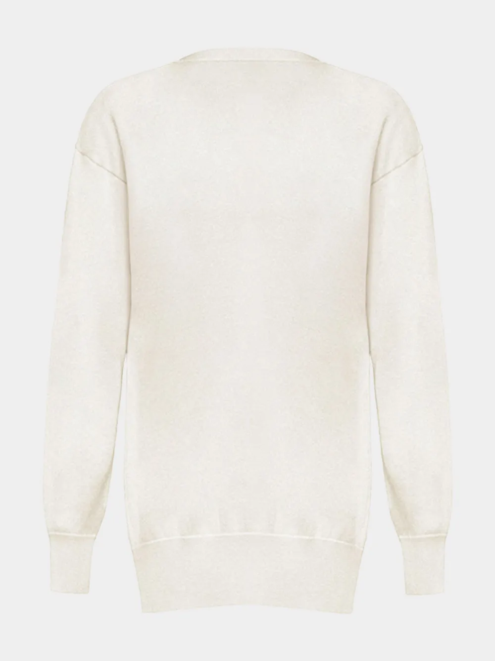 Long V-Neck Off-White Cashmere Sweater sold by Fashion Clinic product image thumbnail 2