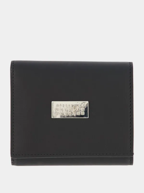 Black Leather Numeric Tri-Fold Wallet sold by Fashion Clinic