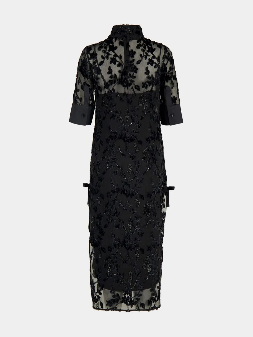 Black Embroidered High-Neck Maxi Dress sold by Fashion Clinic product image thumbnail 2