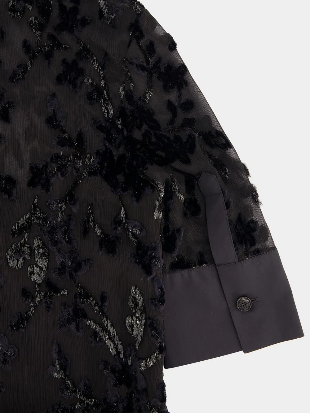 Black Embroidered High-Neck Maxi Dress sold by Fashion Clinic product image thumbnail 4