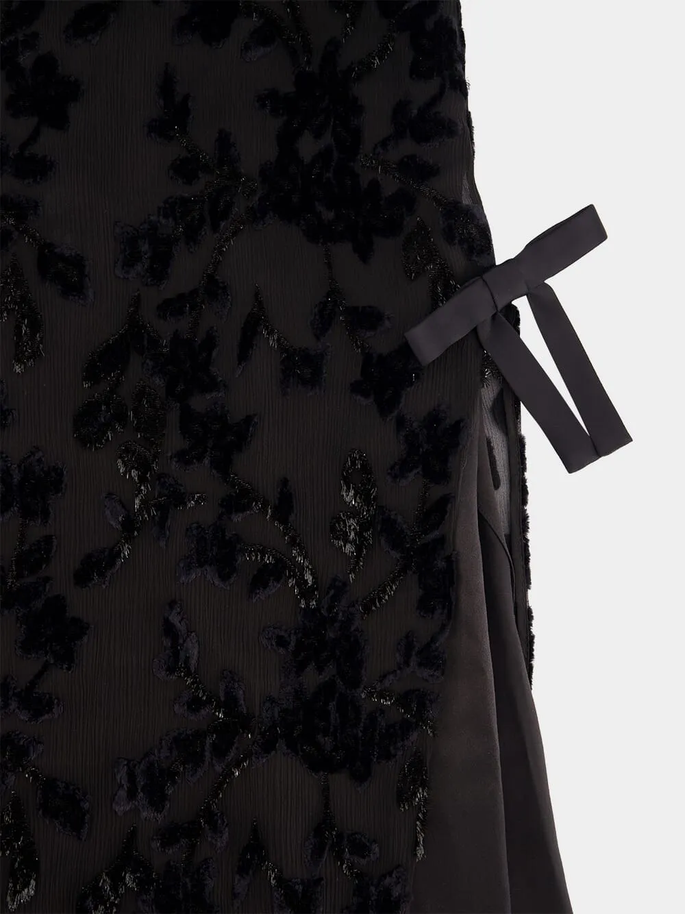 Black Embroidered High-Neck Maxi Dress sold by Fashion Clinic product image thumbnail 5