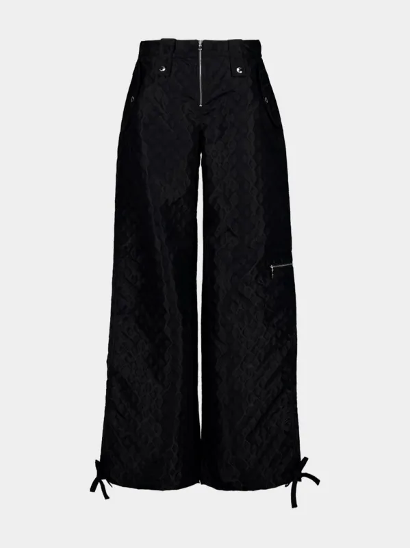 Black Monogram Rave Casual Fit Pants made by Casablanca