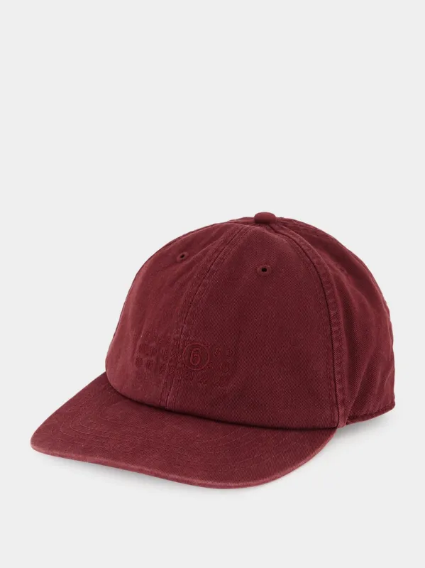 Bordeaux Washed Cotton Baseball Cap sold by Fashion Clinic
