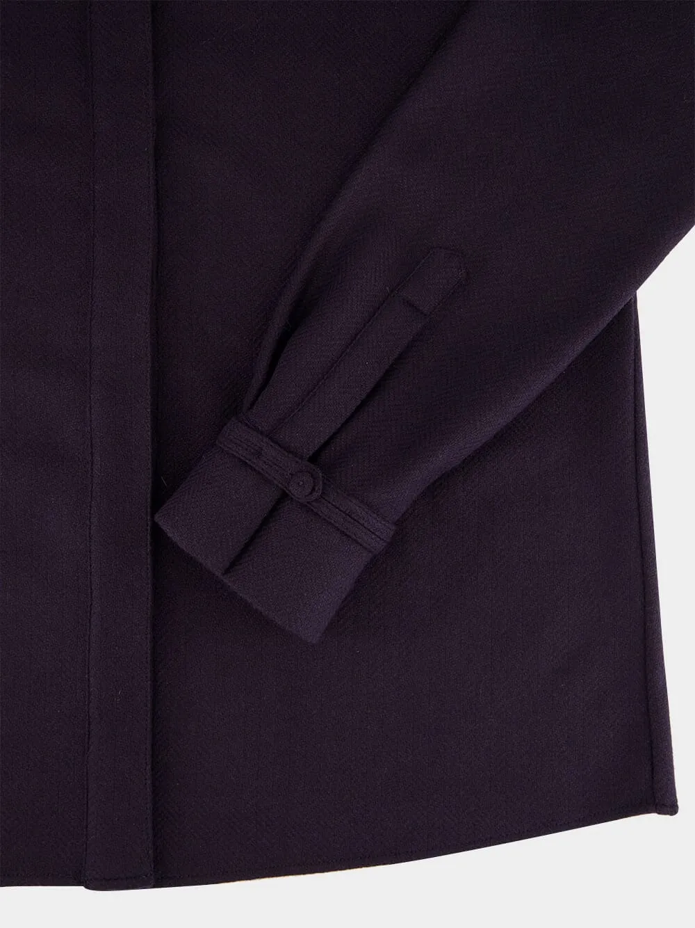 Dark Navy Blue Cashmere and Silk Long Sleeve Shirt sold by Fashion Clinic product image thumbnail 4