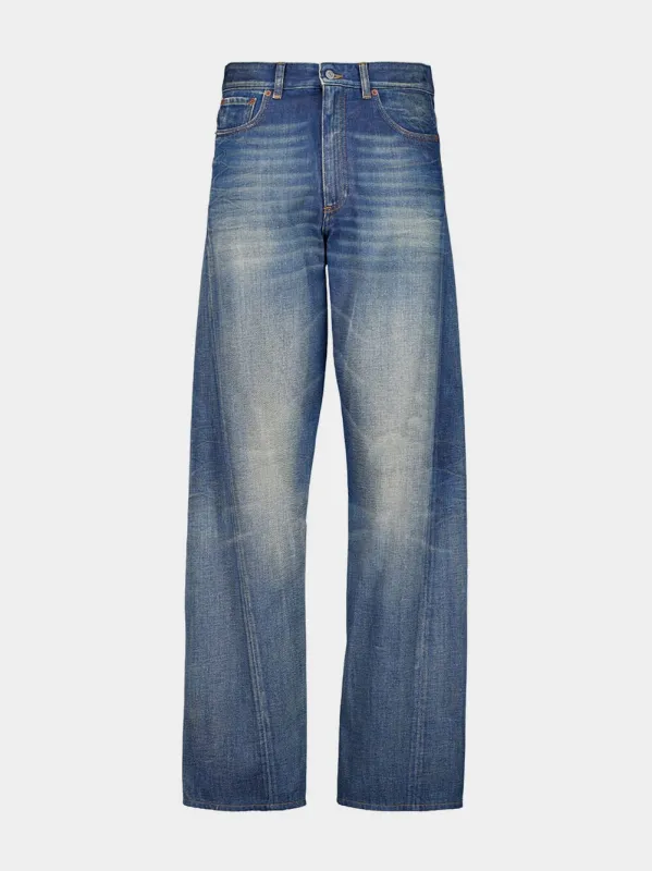 Blue Wide-Leg Jeans sold by Fashion Clinic