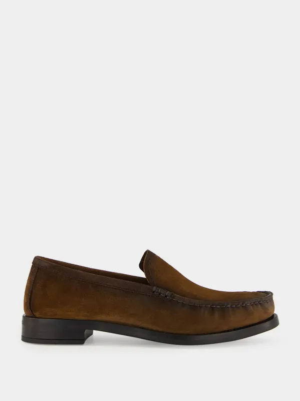 Cocoa Suede Leather Loafers sold by Fashion Clinic