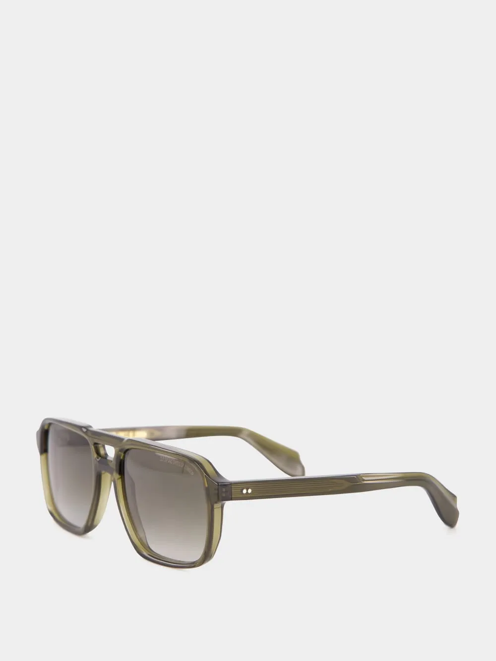 Olive Green Aviator Sunglasses sold by Fashion Clinic product image thumbnail 3