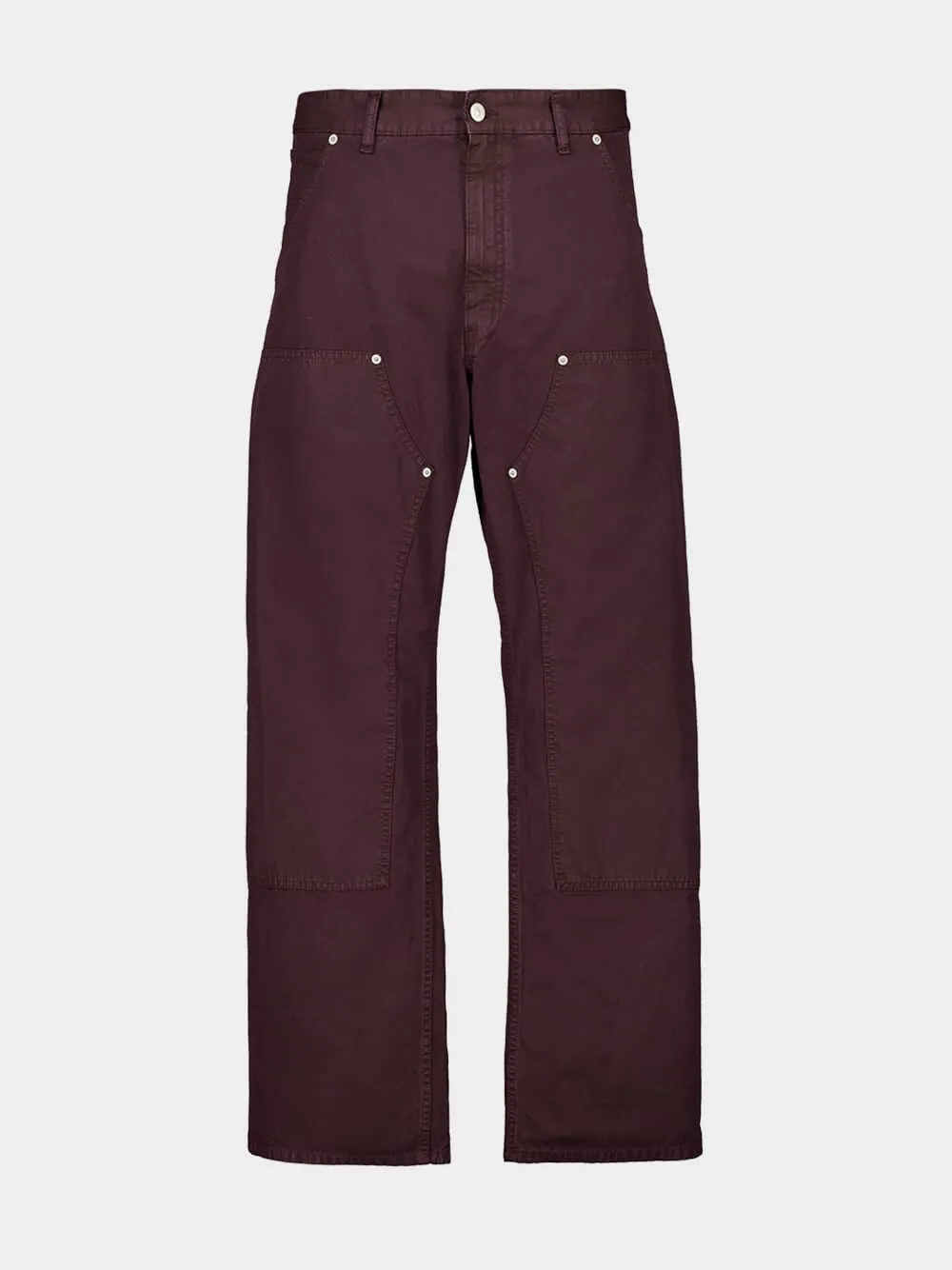 Wine Straight-Leg Utility Jeans sold by Fashion Clinic
