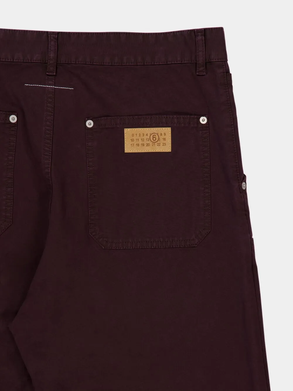 Wine Straight-Leg Utility Jeans sold by Fashion Clinic product image thumbnail 4