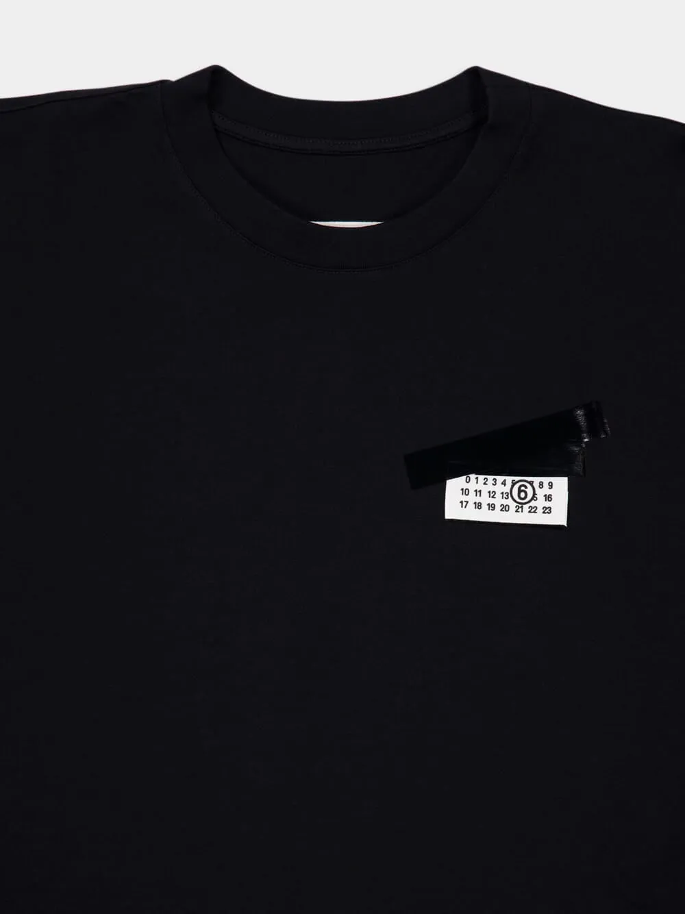 Black Trompe-l'œil Taped Label Print T-Shirt sold by Fashion Clinic product image thumbnail 5