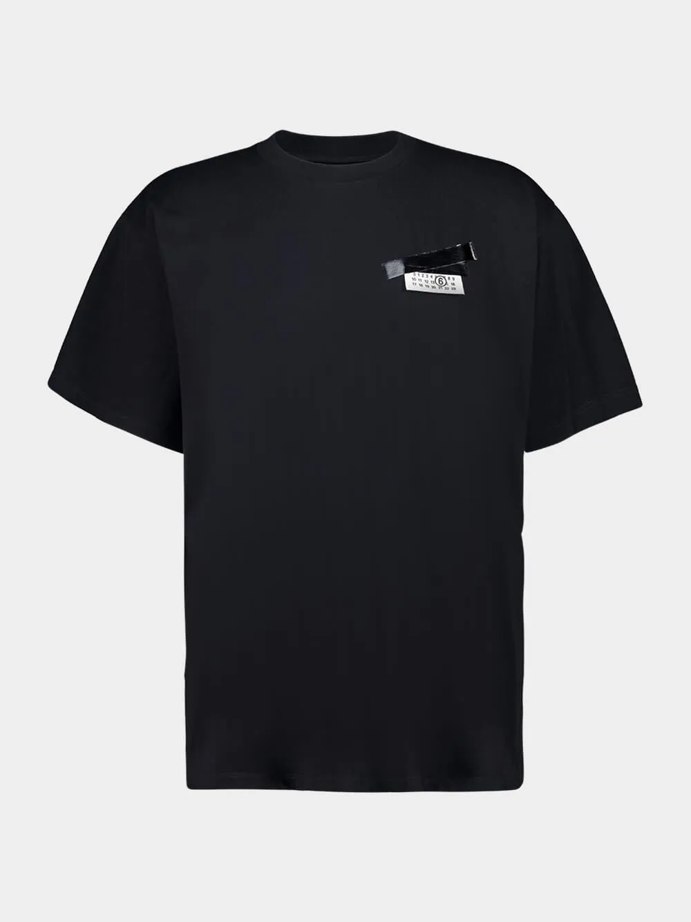 Black Trompe-l'œil Taped Label Print T-Shirt sold by Fashion Clinic product image thumbnail 2