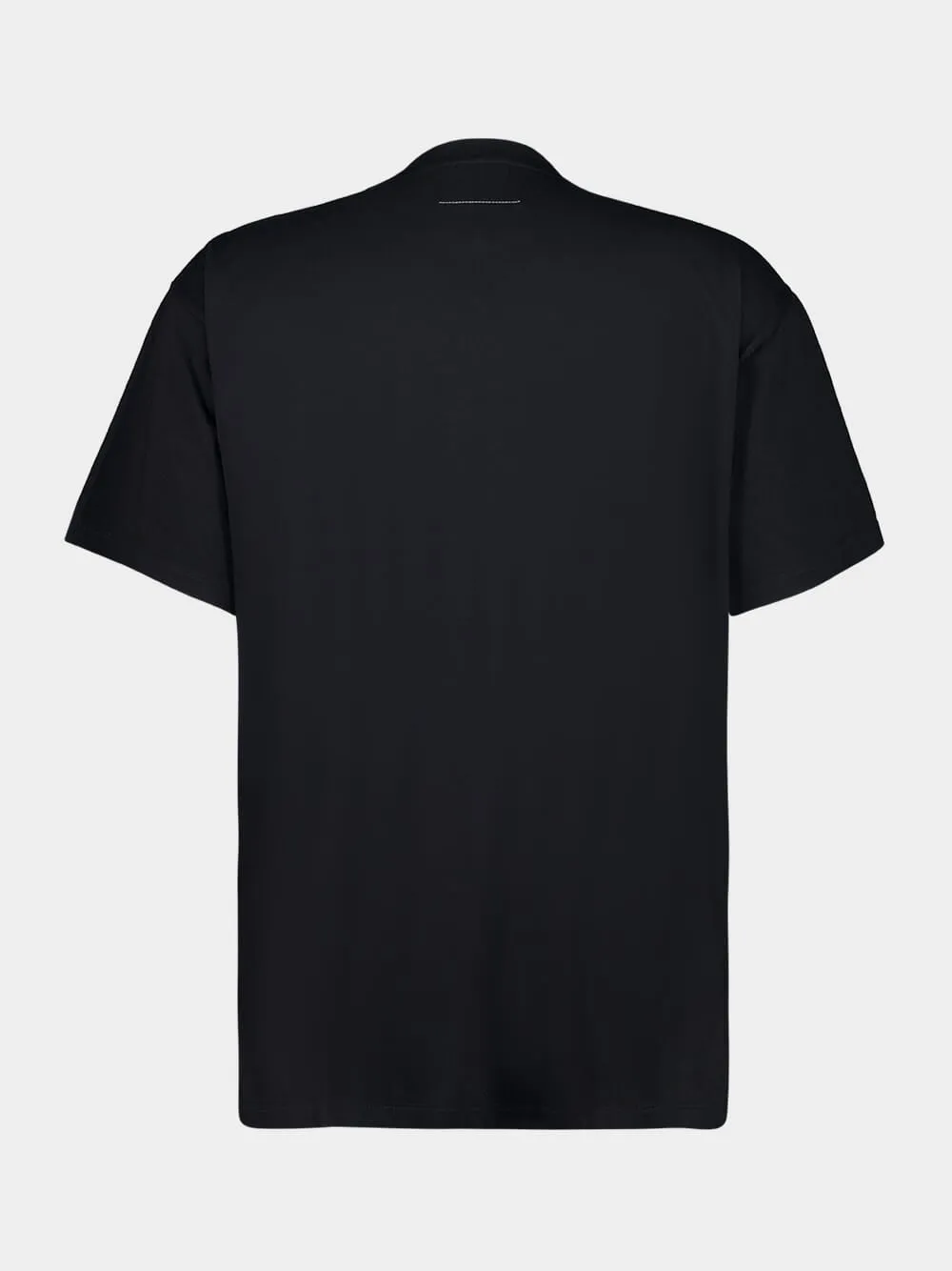 Black Trompe-l'œil Taped Label Print T-Shirt sold by Fashion Clinic product image thumbnail 4