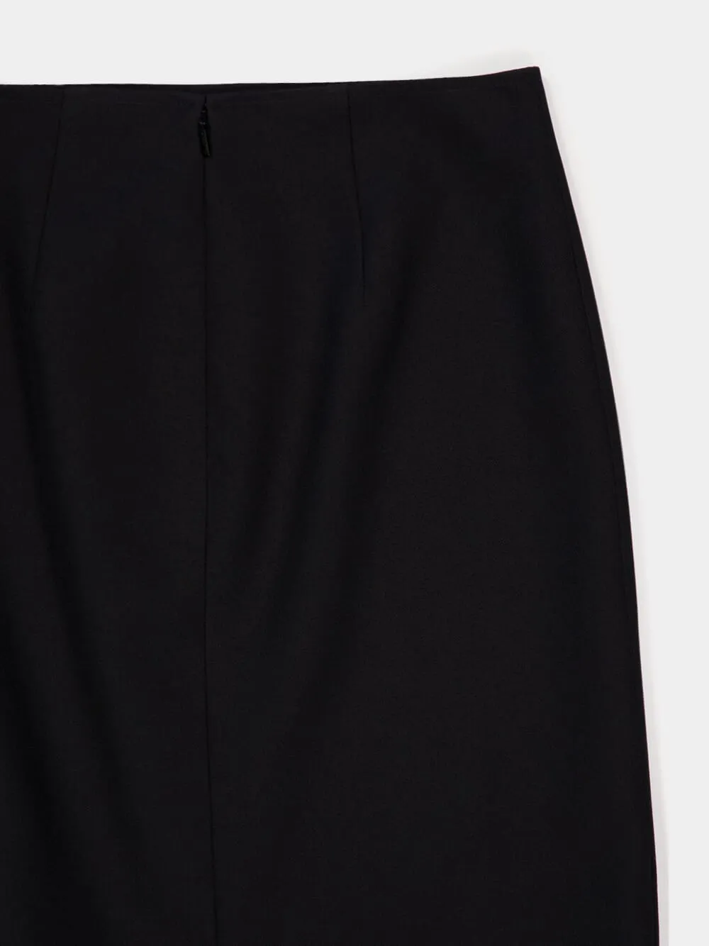 Black Wool Peplum Midi Skirt sold by Fashion Clinic product image thumbnail 3
