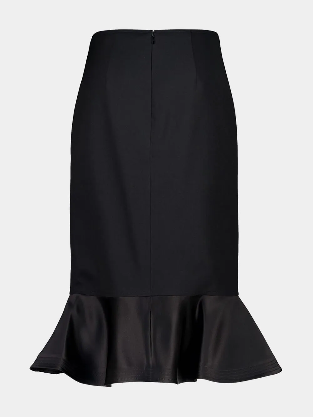 Black Wool Peplum Midi Skirt sold by Fashion Clinic product image thumbnail 2