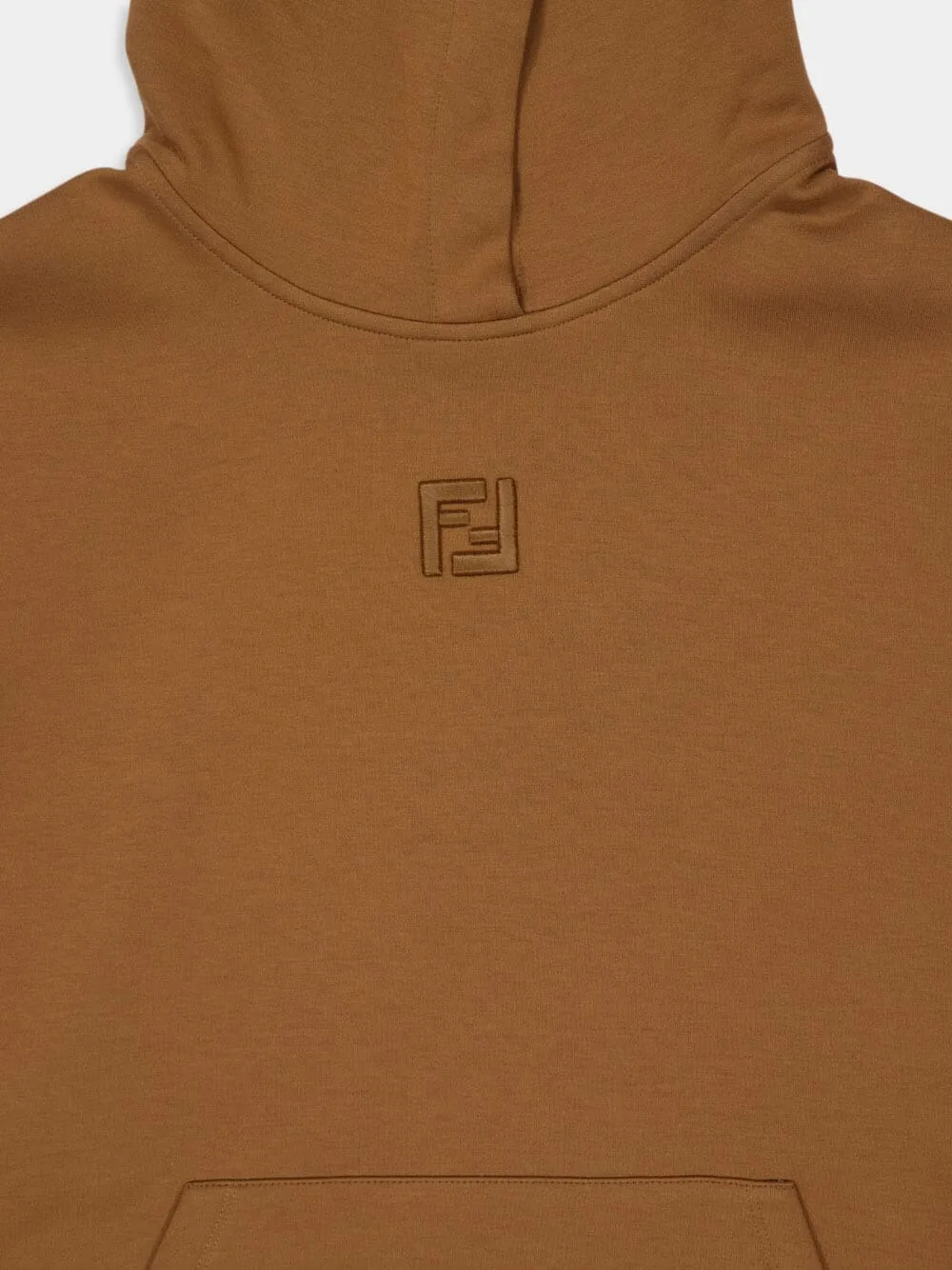 Camel Hooded Sweatshirt with FF Lining sold by Fashion Clinic product image thumbnail 3