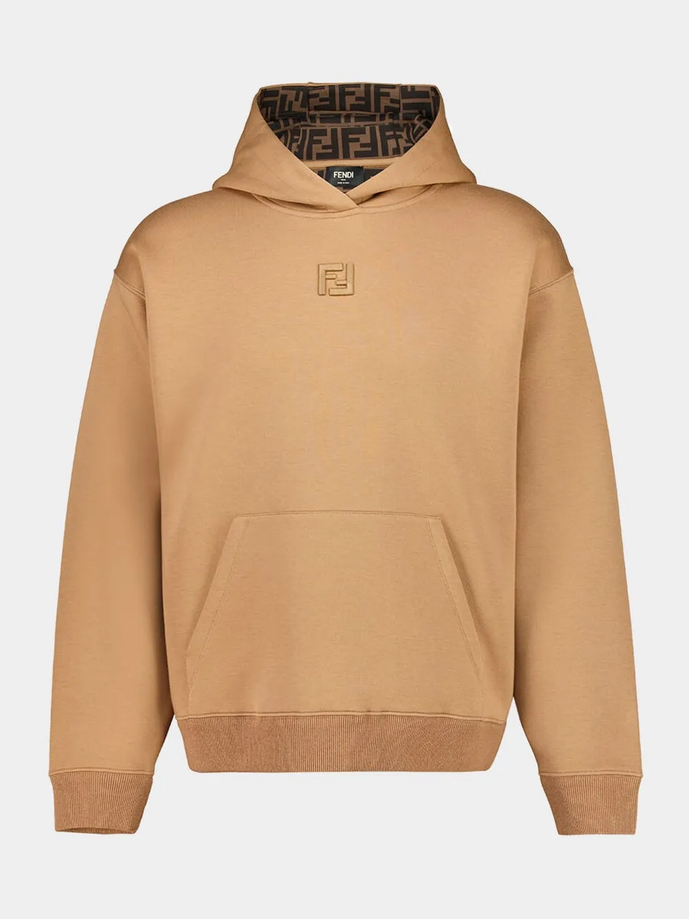 Camel Hooded Sweatshirt with FF Lining sold by Fashion Clinic