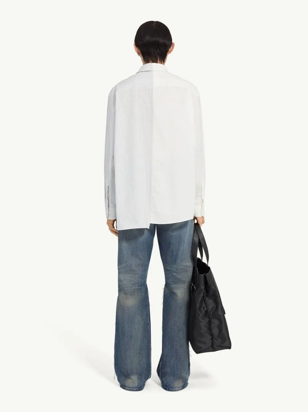 White and Grey Poplin Shirt sold by Fashion Clinic product image thumbnail 3