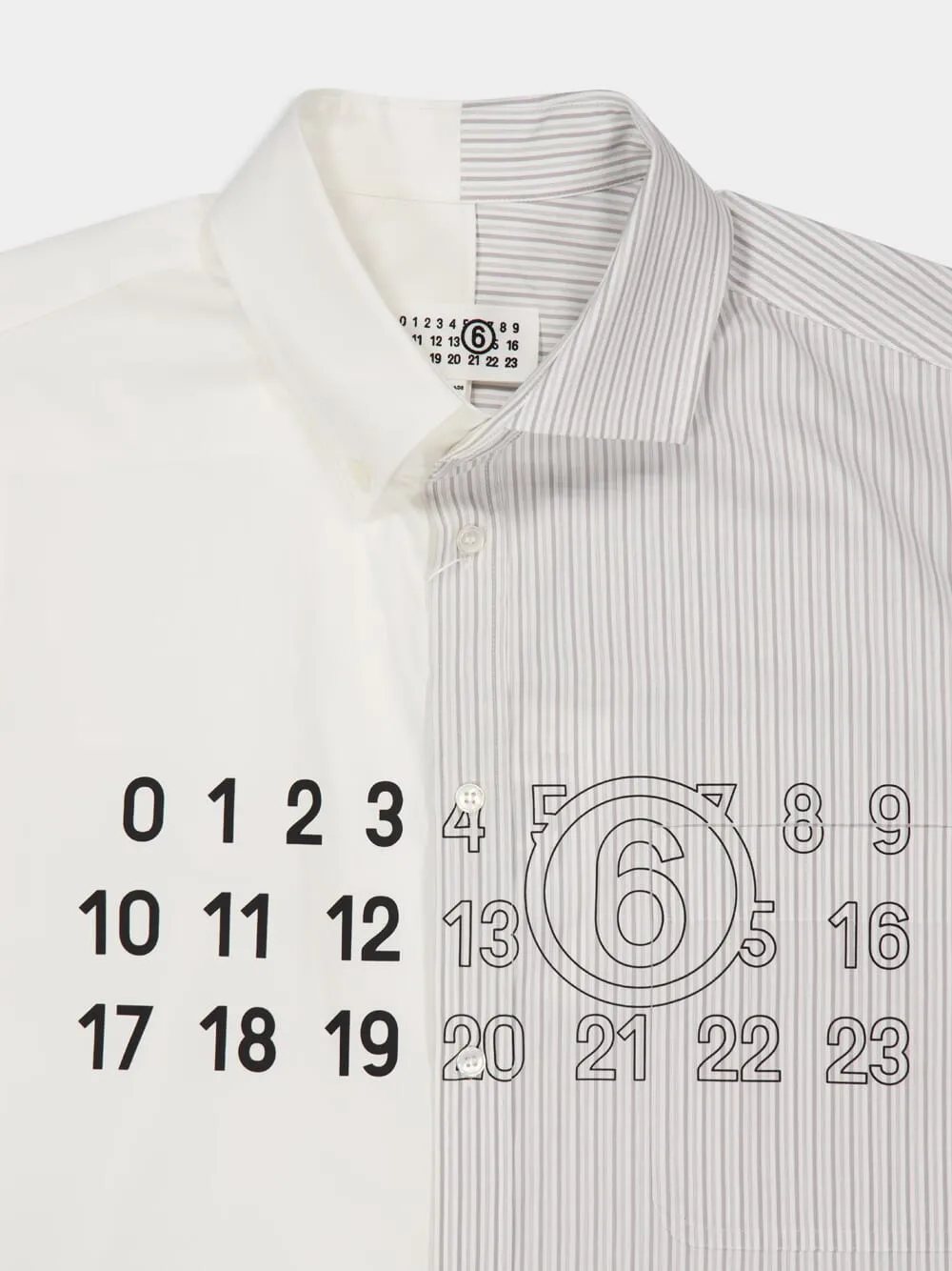 White and Grey Poplin Shirt sold by Fashion Clinic product image thumbnail 5